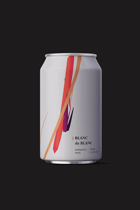 Sparkling wine in can with an augmented reality experience.
